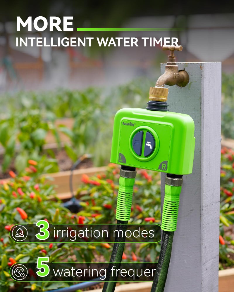 RAINPOINT WiFi Water Timer for Garden Hose, 2 Zone Smart Hose Timer WiFi Sprinkler Controller with Antenna Gateway (Support WiFi & Ethernet Connection), Automatic Watering System for Lawn and Yard - Image 4